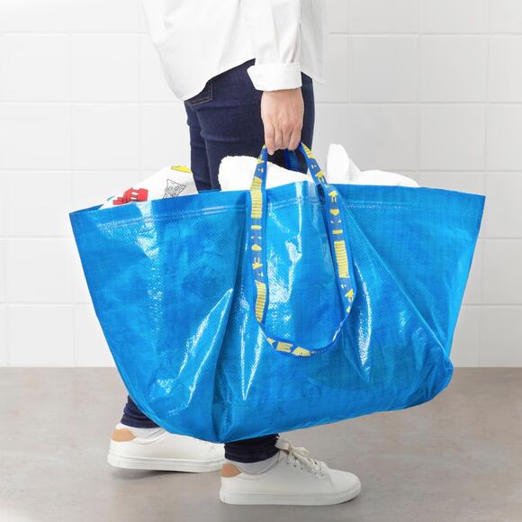 Ikea Frakta 4 New Shopping Large Bags Blue tote Grocery Laundry Storage Bins Bag - Picture 3 of 3